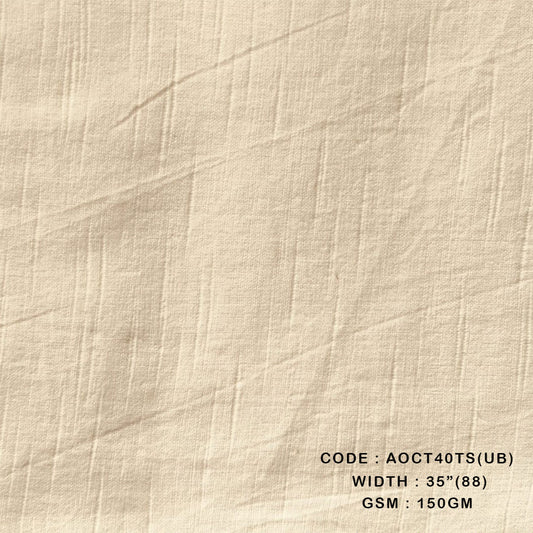 Adidev Textile Regular slub cotton unbleached fabrics (150 GSM AOCT40TS(UB))