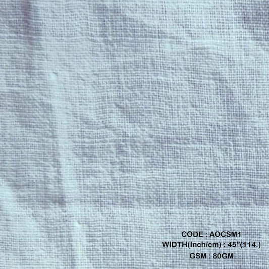 Adidev Textile SINGLE REGULAR MUSLIN COTTON S1 BLEACHED ( 80 GSM AOCSM1 )